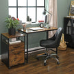 Bureau – 50 x 100 cm – Compact - Vintage bruin/zwart – Stalen frame