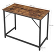 Bureau – 50 x 100 cm – Compact - Vintage bruin/zwart – Stalen frame