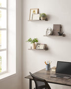 Wandplank Set van 3 – Zwevend en decoratief – Grijs