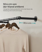 Kledingstang – wandgarderobe – staal – zwart