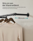 Kledingstang – wandgarderobe – staal – zwart