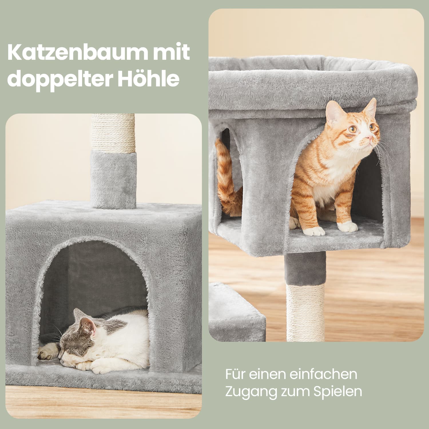 84 cm hoge krabpaal, krabpaal voor grote katten, groot uitkijkplatform