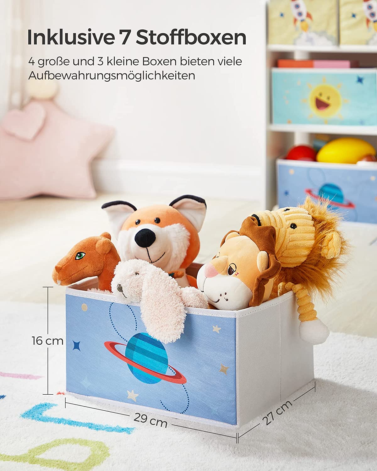 Speelgoedkast – Met 7 opbergdozen – Wit