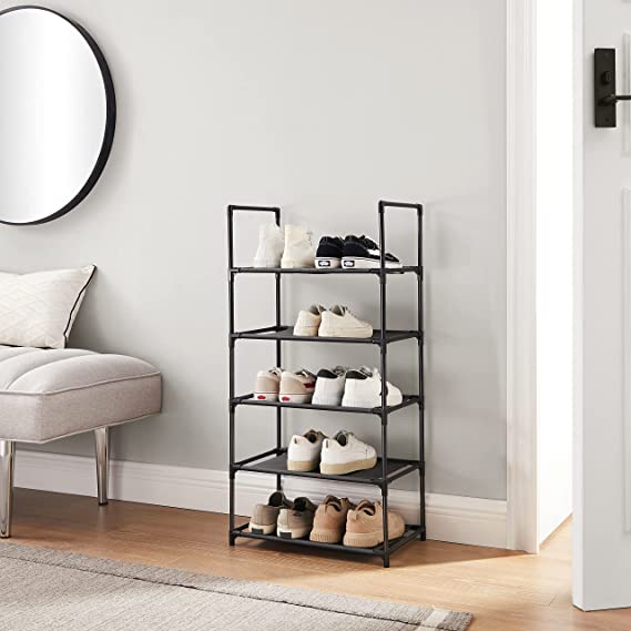 Schoenenrek – 5 niveaus – Compact ontwerp – Zwart – Voor verschillende soorten schoenen