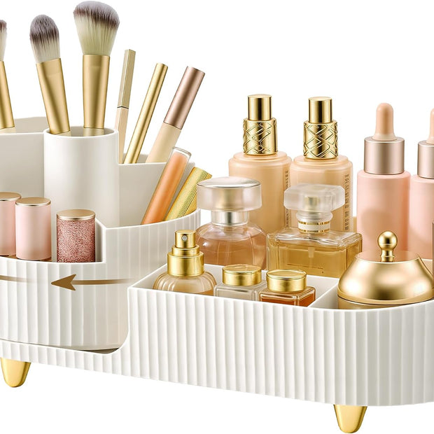 Make-up Organizer – 360° Draaibaar – Eén Laag – 2-in-1 – Wit