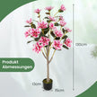 Konstgjord – träd med blommor, konstväxt i kruka, kameliväxt – 90 cm – Rosa