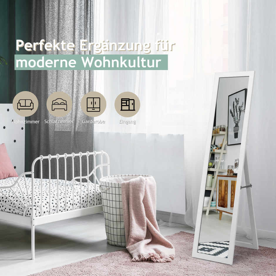 i – fullängdsspegel Hellängdsspegel med träram – 2 1 37 x 155 cm – Vit