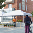 Faltpaviljong – med rullväska och rep Höjdjusterbar Pop Up Trädgårdspaviljong – 4 3 x 4,5 m – Vit