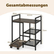 stegs – skrivarstativ med laddningsstation Mobil skrivbord förvaringsfack Rustikt brunt – 3 – Rustik brun