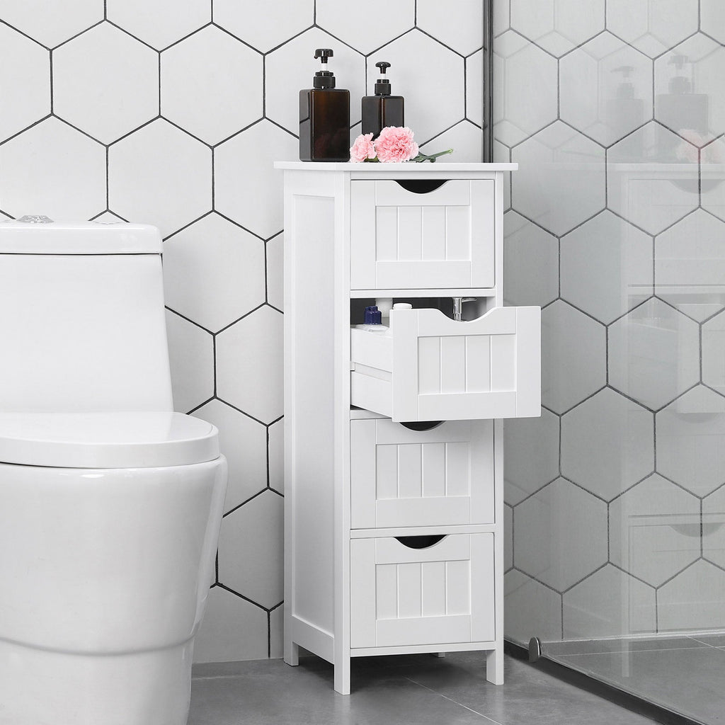 Badkamerkast – smal – 4 laden – 30 x 30 x 82 cm – wit