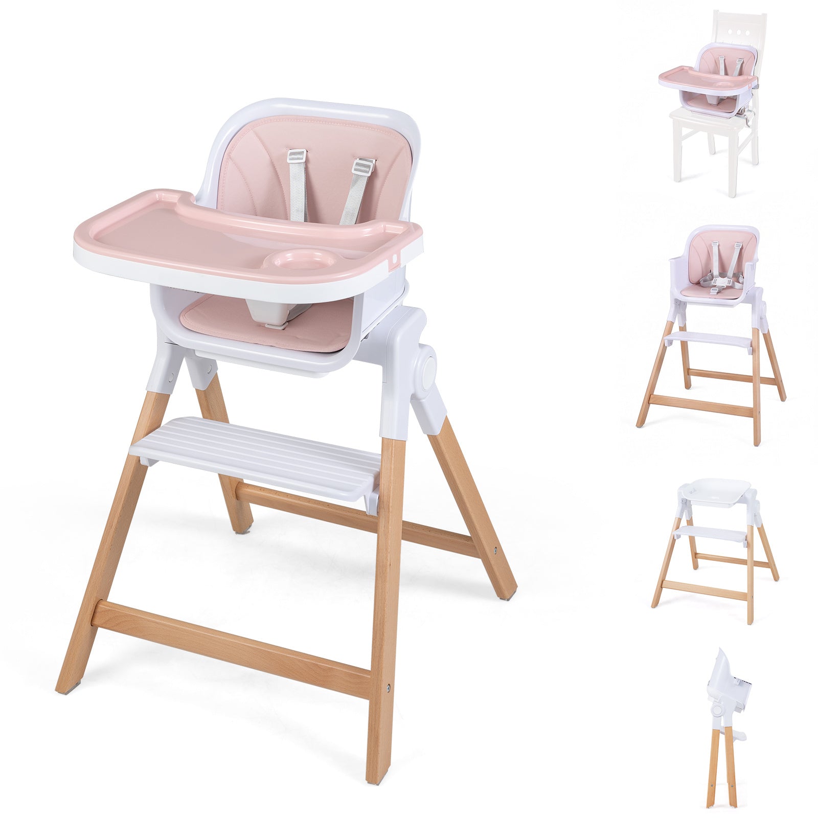 i – hopfällbar justerbar babyhögstol med matbricka – 4 1 71 x 58 x 93 cm