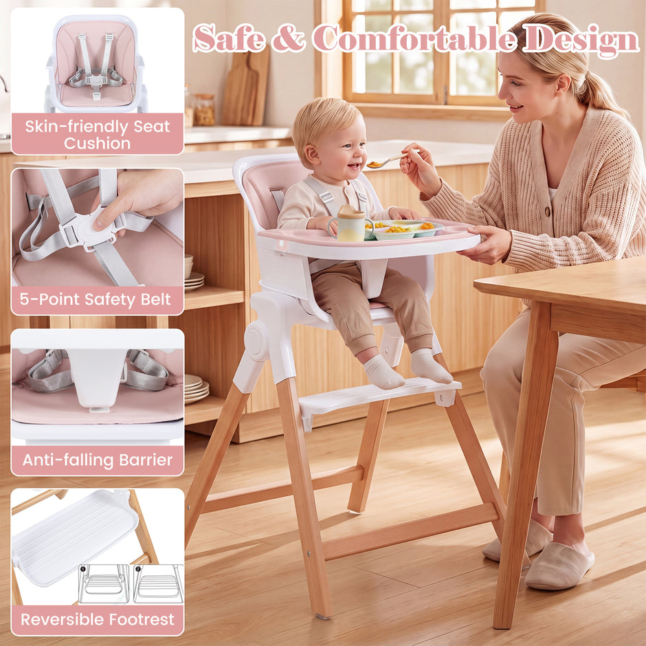 i – hopfällbar justerbar babyhögstol med matbricka – 4 1 71 x 58 x 93 cm