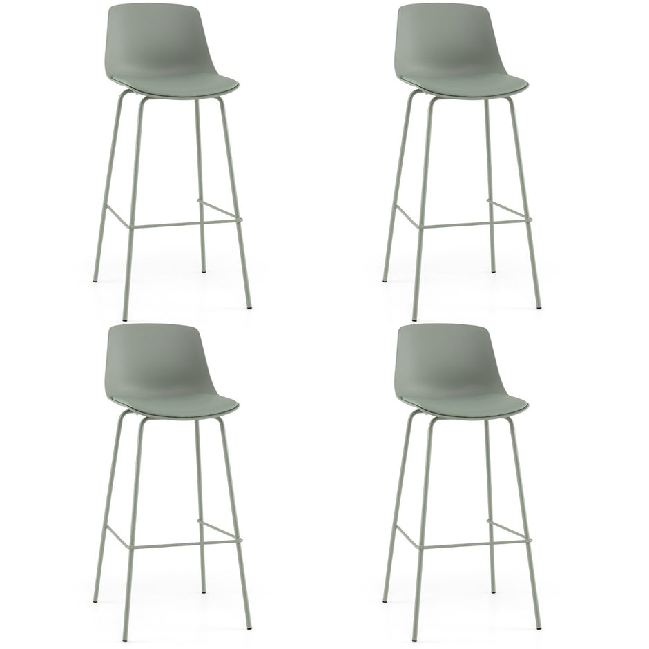 pack – Bardammar med konstläderklädda sitsar och ryggstöd, barstol/bistrostol – 4 – Grön