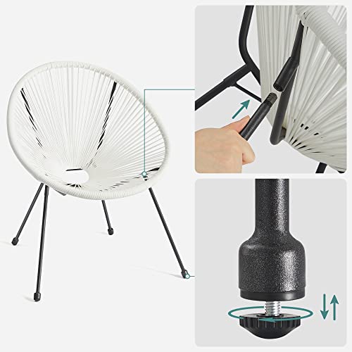 Tuinmeubelset – Ergonomisch design – 2 stoelen en tafel – Wit