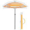 Strandparasol – Opvouwbaar – Ø 160 cm – Gestreept oranje/wit