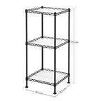Badkamerplank - Kast - Metalen rek - 3 niveaus - 30 x 30 x 73 cm - Zwart