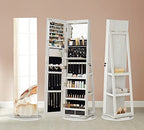 Sieradenkast - Met spiegel - LED verlichting binnenin - Frameloos design - Wit