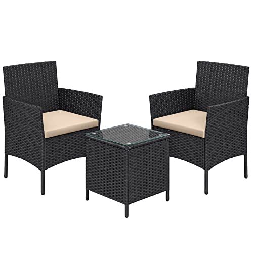 Tuinmeubelset – PE polyrotan – zwart en grijs