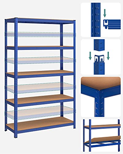 Opslagstelling - Stellingkast - 200 x 120 x 60 cm - Belastbaar tot 875 kg - Blauw