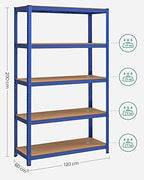 Opslagstelling - Stellingkast - 200 x 120 x 60 cm - Belastbaar tot 875 kg - Blauw