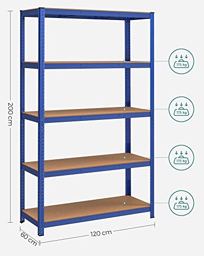 Opslagstelling - Stellingkast - 200 x 120 x 60 cm - Belastbaar tot 875 kg - Blauw