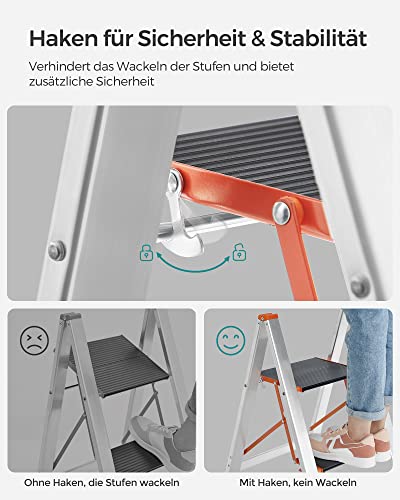 Vouwladder – 3 treden – Aluminium – Zilver