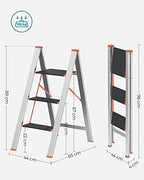 Ladder - 3 treden - Opvouwbaar - Zilver