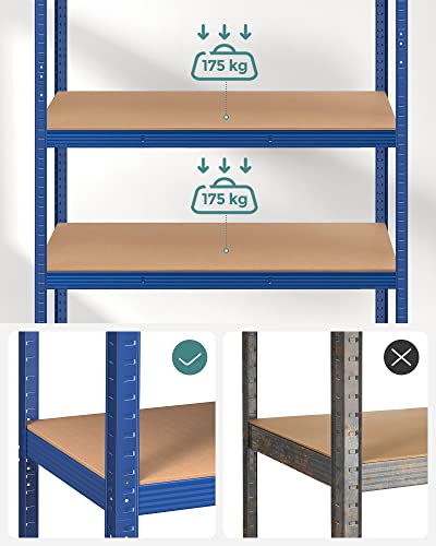 Opslagstelling - Stellingkast - 200 x 120 x 60 cm - Belastbaar tot 875 kg - Blauw