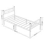 Eenpersoonsbedframe – Stalen constructie – Wit