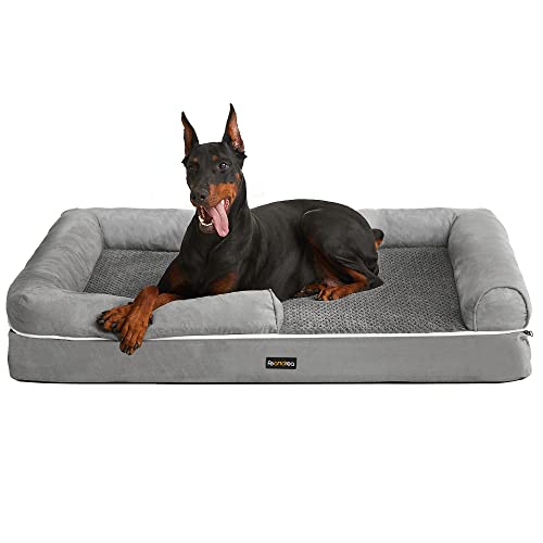 Hondenbed - Hondensofa - 120 x 85 x 25 cm - Afneembare en wasbare hoes - Grijs