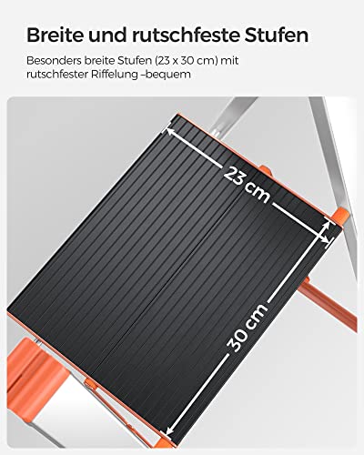 Ladder - 3 treden - Opvouwbaar - Zilver