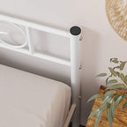 Eenpersoonsbedframe – Stalen constructie – Wit