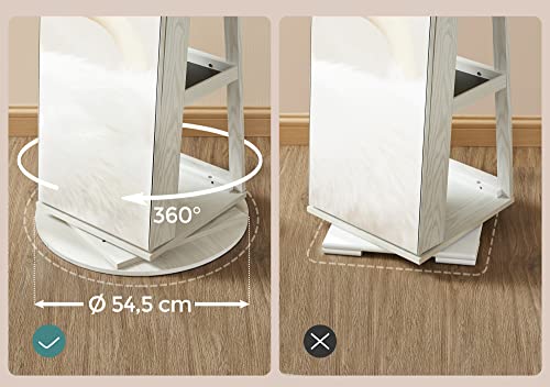 Sieradenkast – Met spiegel en LED verlichting – Wit met houtnerf