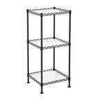 Badkamerplank - Kast - Metalen rek - 3 niveaus - 30 x 30 x 73 cm - Zwart