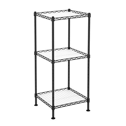 Badkamerplank - Kast - Metalen rek - 3 niveaus - 30 x 30 x 73 cm - Zwart