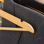 Houten kleerhangers - Set van 50 - Massief hout - Natuurlijke kleur