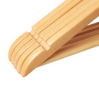 Houten kleerhangers - Set van 50 - Massief hout - Natuurlijke kleur