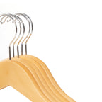 Houten kleerhangers - Set van 50 - Massief hout - Natuurlijke kleur