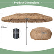 Hawaii – parasoll, med vev och metallribbor – 12 450 cm – Brun