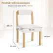 pack – Polstrade matstolar i trä med konstfårskinn och cylindrisk ryggstöd – 2 – Vit