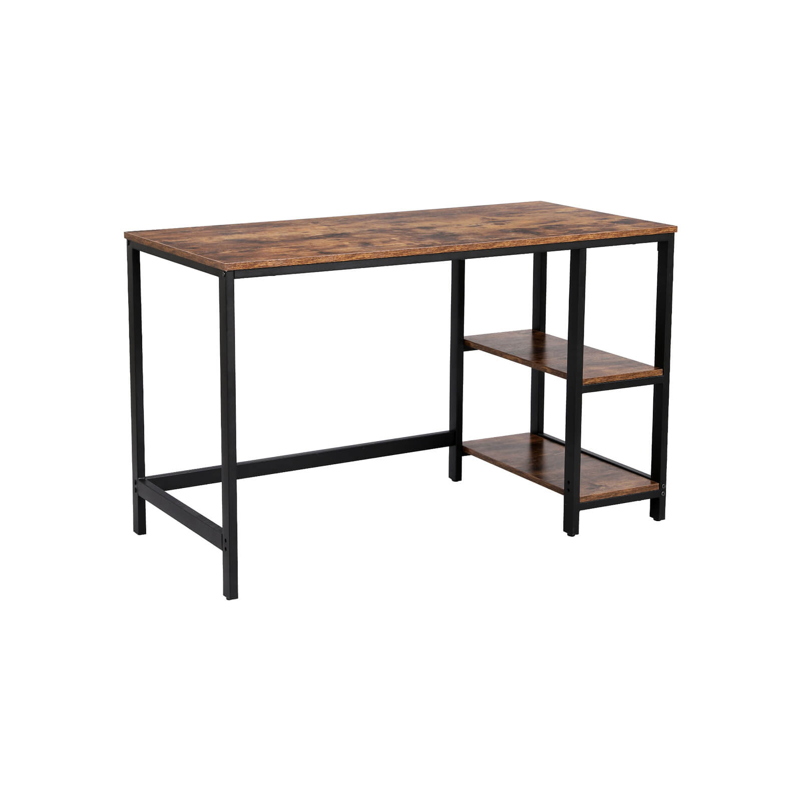 Bureau - PC-tafel met 2 legplanken - Links of rechts monteerbaar - 120 x 60 x 75 cm