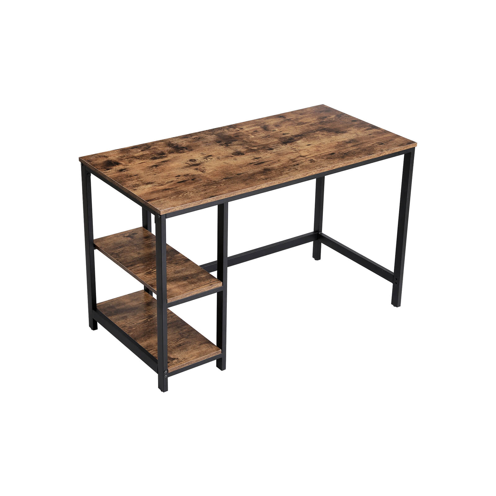 Bureau - PC-tafel met 2 legplanken - Links of rechts monteerbaar - 120 x 60 x 75 cm