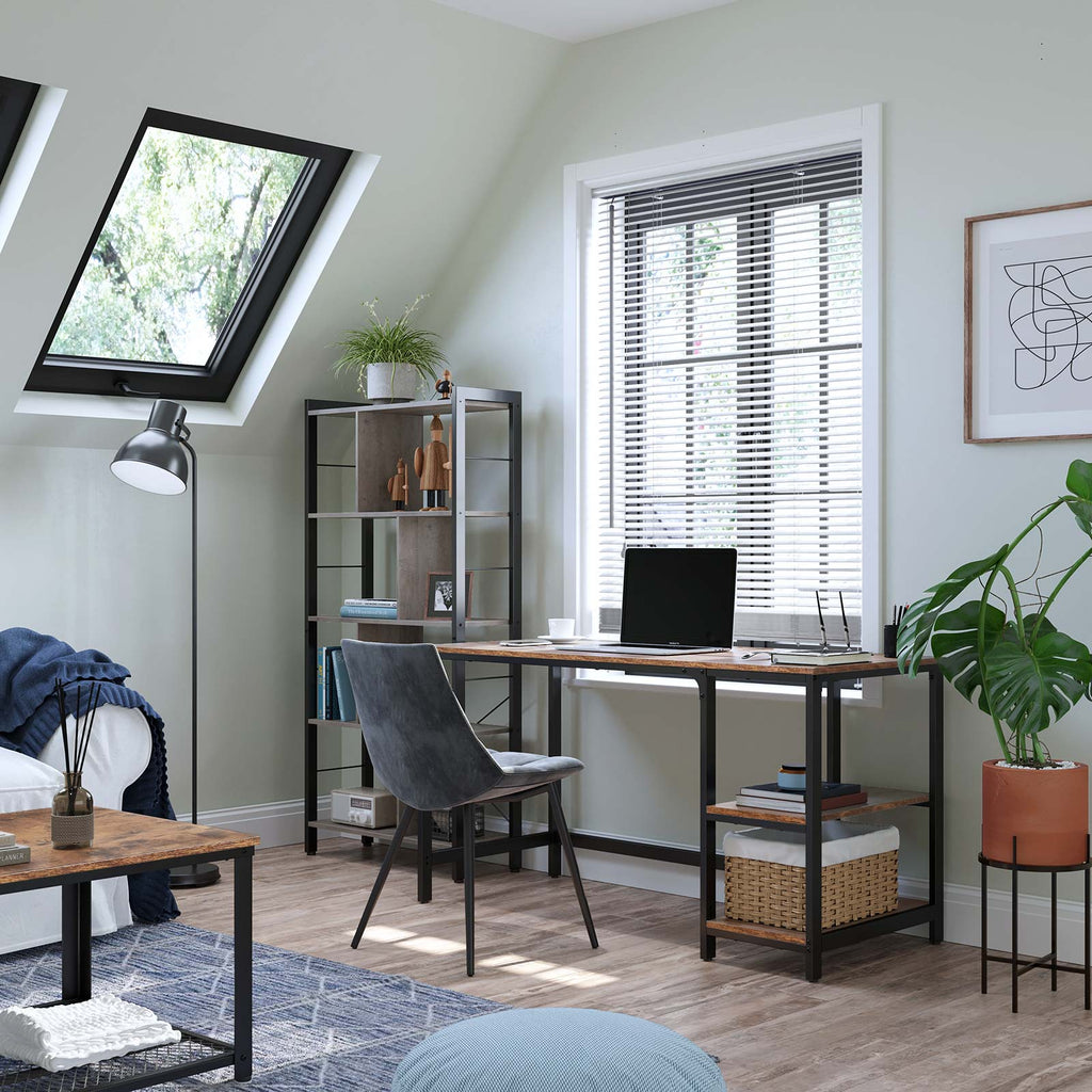 Bureau - PC-tafel met 2 legplanken - Links of rechts monteerbaar - 120 x 60 x 75 cm
