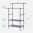 Kledingrek – 2 kledingstangen en 2 planken – Wit