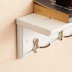Wandkapstok met 4 dubbele haken en plank - Wit