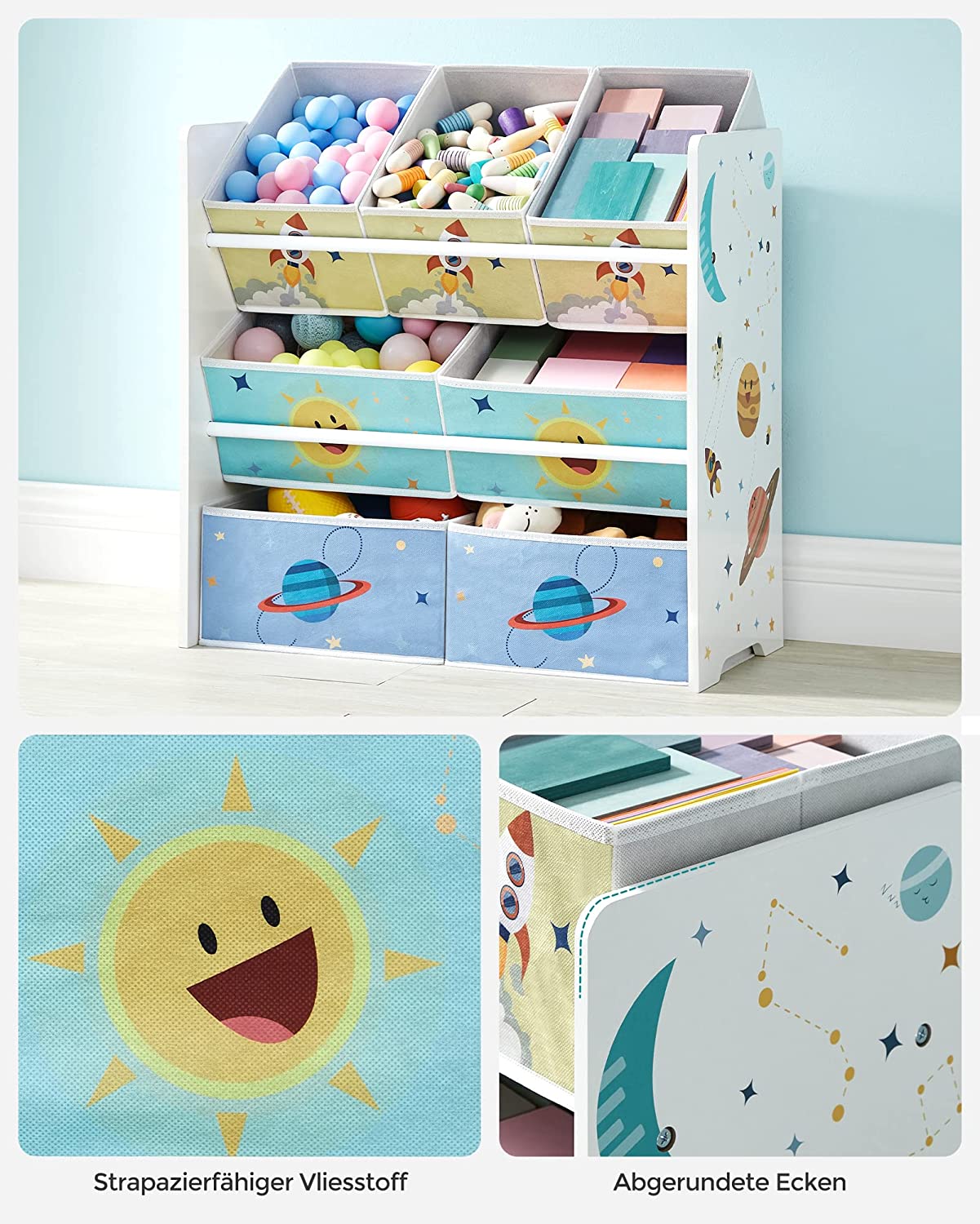 Speelgoedkast – Met 7 opbergdozen – Wit