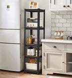 Opbergrekken – Set van 2 – 5 planken – Vintage bruin-zwart