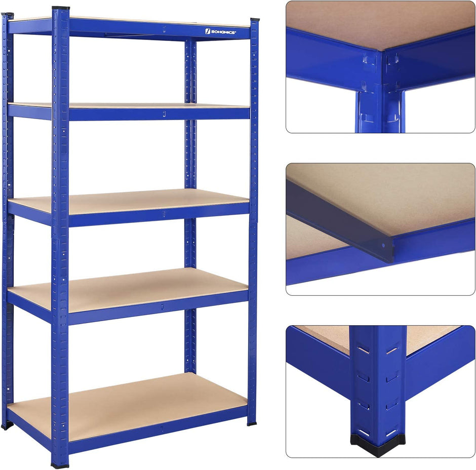 Stellingkast – 160 x 80 x 40 cm – voor 130 kg per plank – staal met poedercoating – set van 2