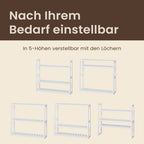 Badkamerplank, badkamerplank, plantenplank met 3 verstelbare planken