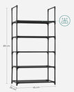 Schoenenrek – 5 niveaus – Compact ontwerp – Zwart – Voor verschillende soorten schoenen